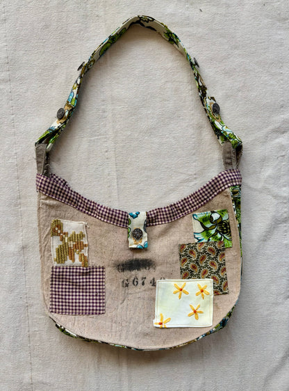 Patchwork Feedsack Shoulder Bag