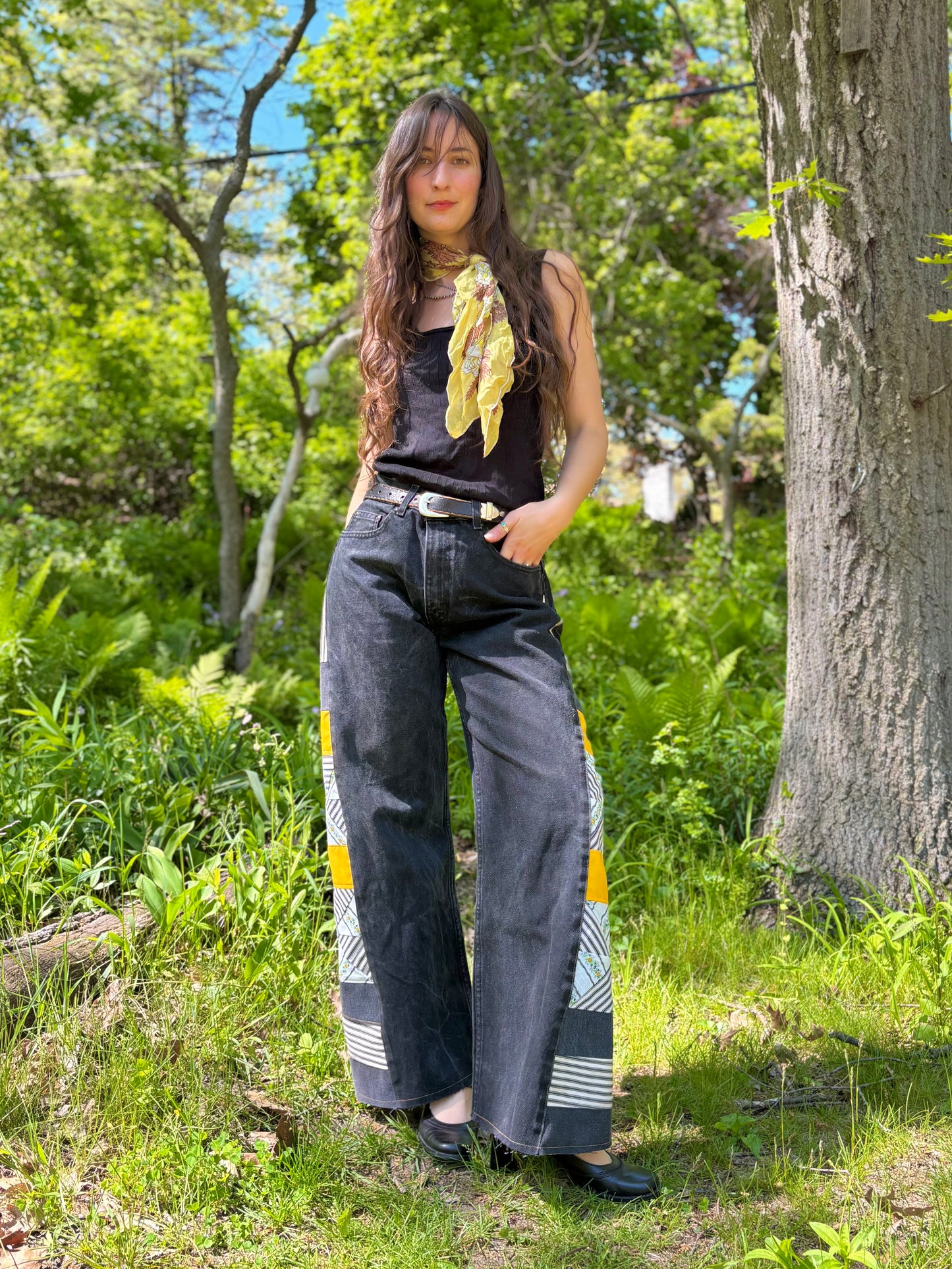 🐝  Black & Yellow Pinwheel Jeans
