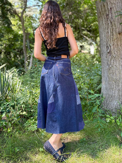 Patchwork Levi's Maxi Skirt