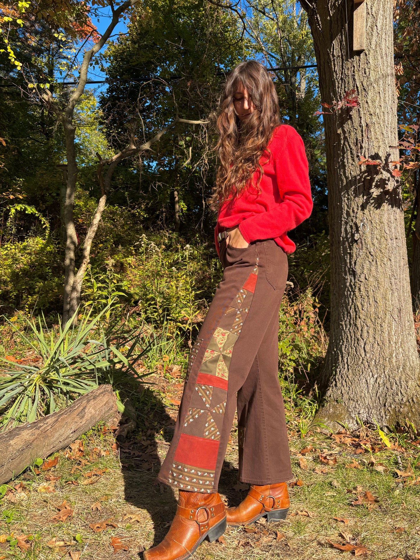 Chocolate Brown Pinwheel Lee Jeans