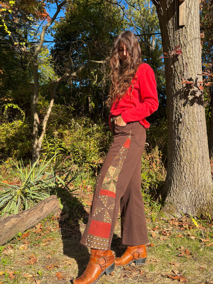 Chocolate Brown Pinwheel Lee Jeans