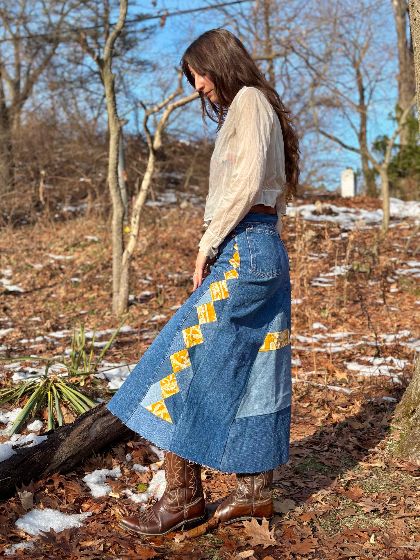 Gold Star Quilt Skirt 🌟