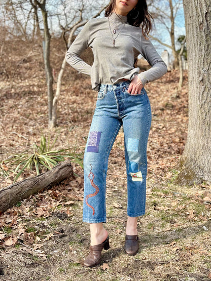 🐍 Patched & Embroidered Levi's