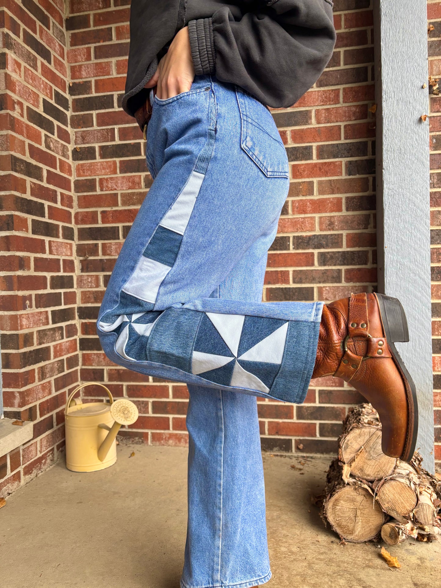 Jethro Turquoise Pinwheel Jeans