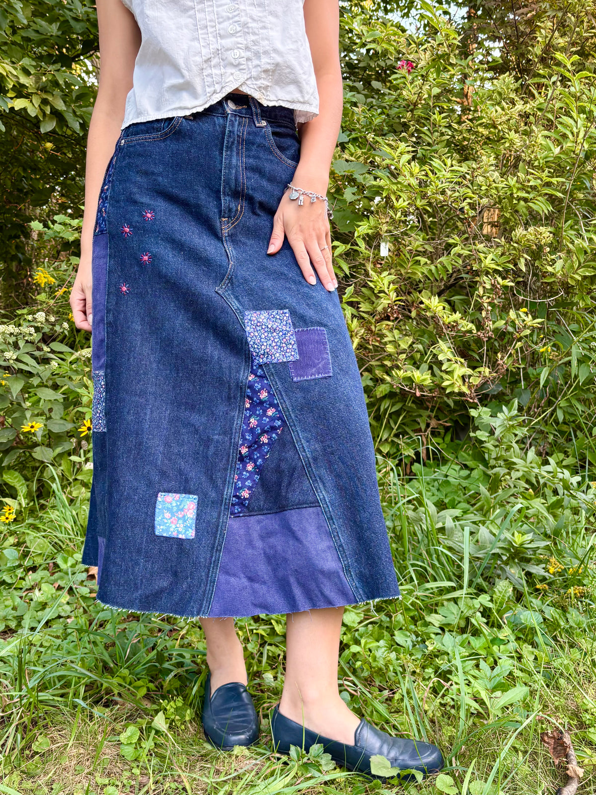 Patchwork Levi's Maxi Skirt