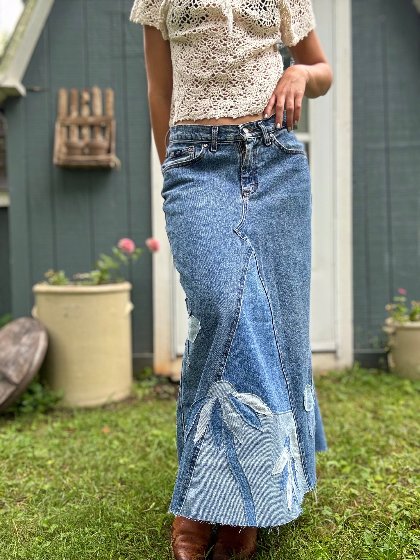 Floral Appliqué Skirt