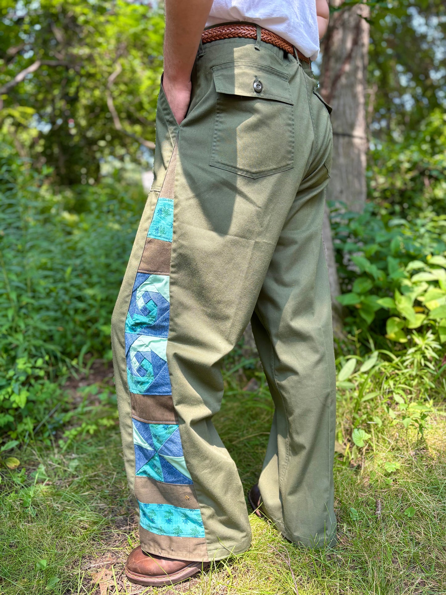 Olive Green Swirl Army Pants