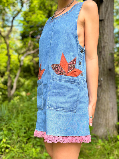 Embellished Denim Mini Dress