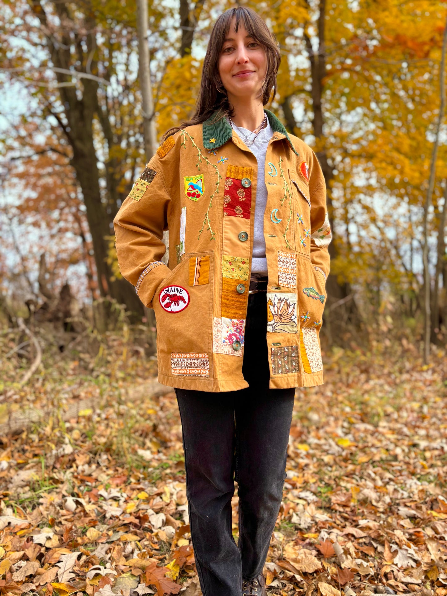 𓆟 Embroidered & Patched Canvas Barn Coat