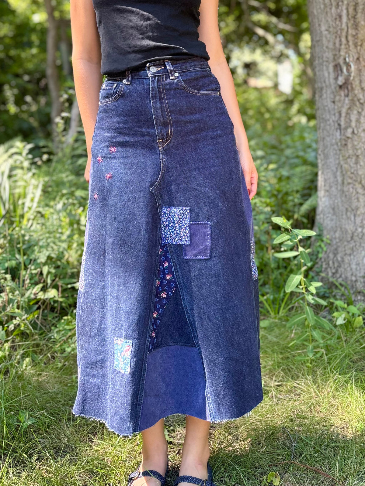 Patchwork Levi's Maxi Skirt