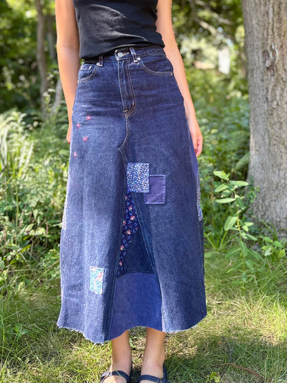 Patchwork Levi's Maxi Skirt