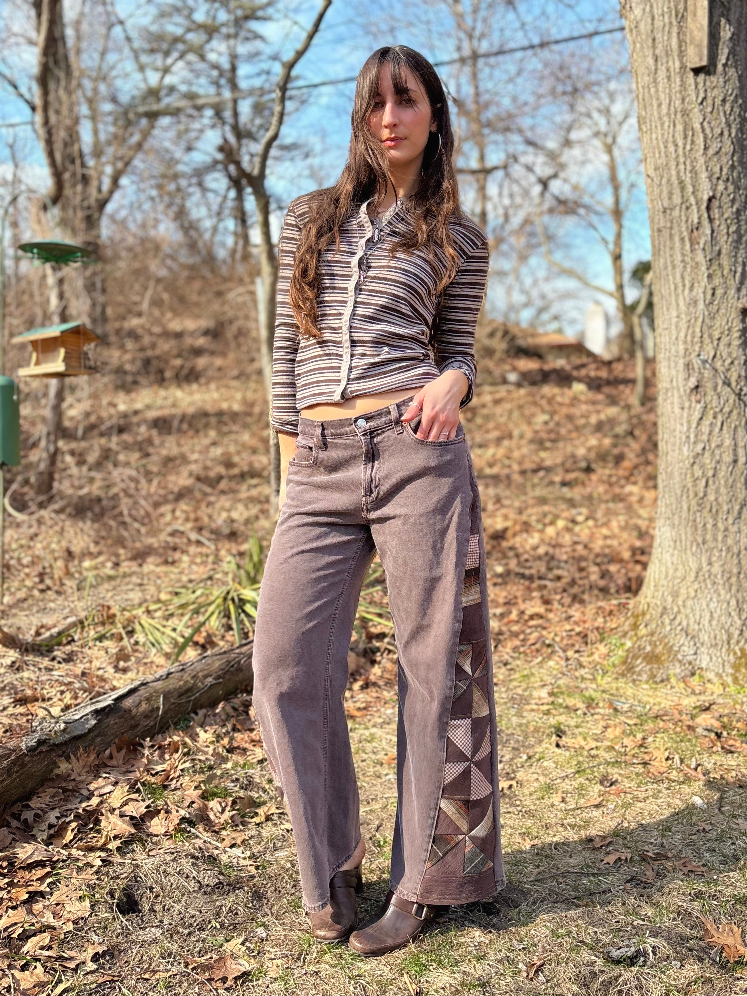 Chocolate Brown Pinwheel Jeans – Tulipán Originals