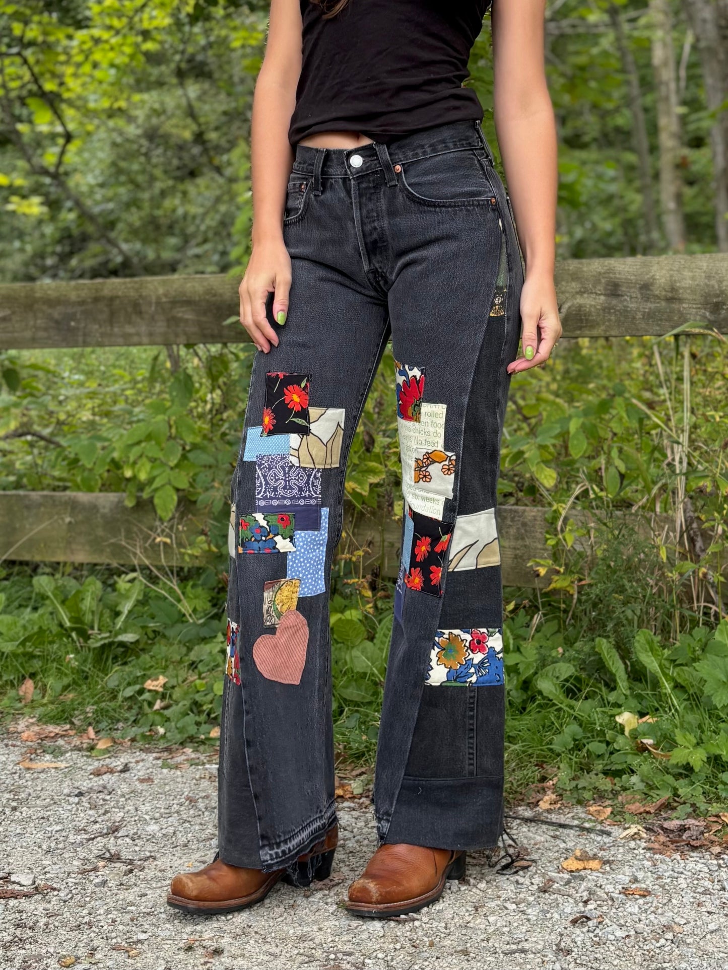 Multi Color Patched Black Levi's