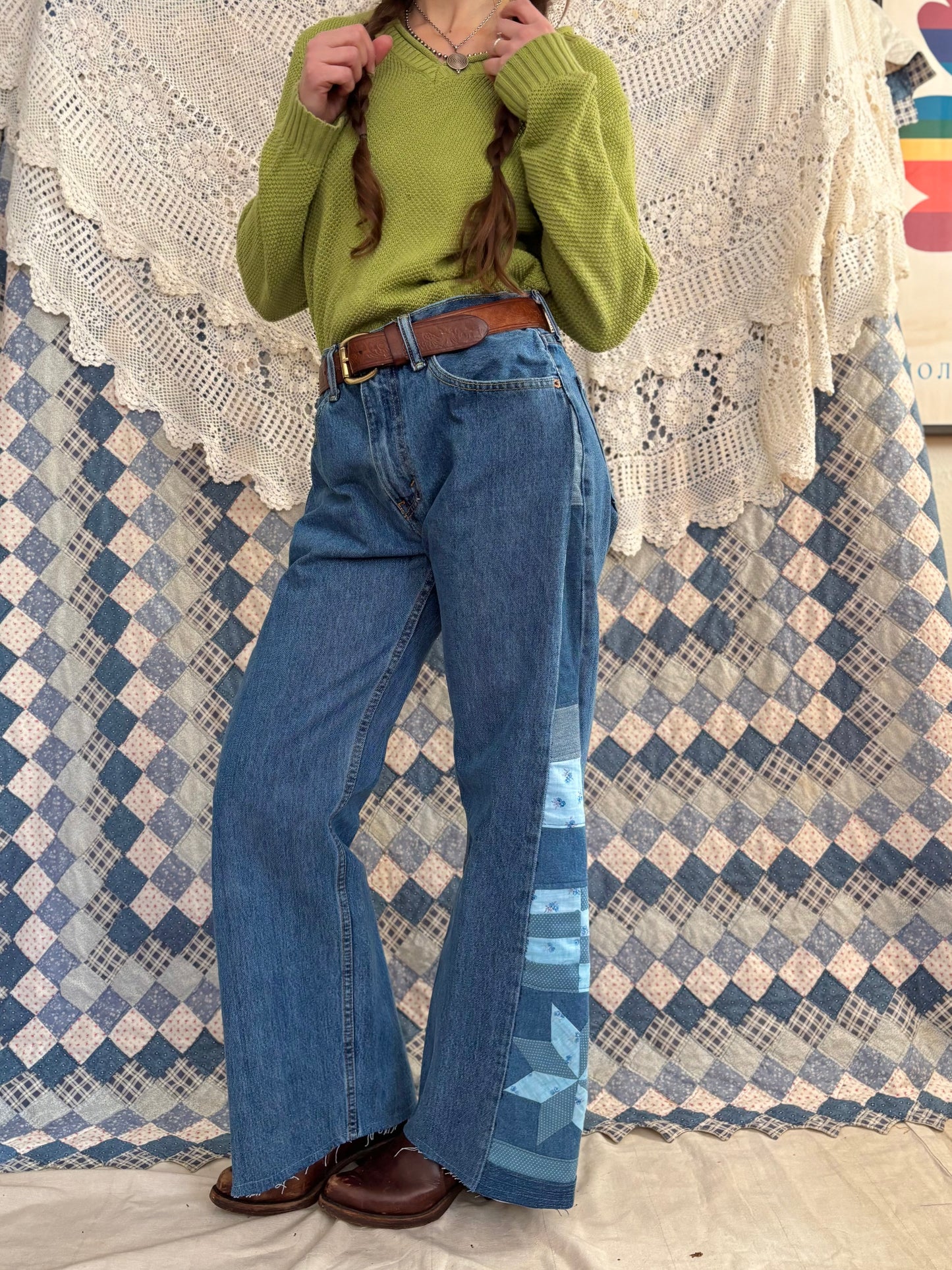 Blue Star & Checkered 505 Levi's