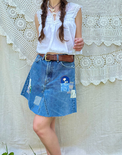 Peanuts Patched Levi's Mini Skirt