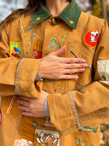 𓆟 Embroidered & Patched Canvas Barn Coat