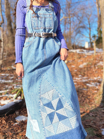 90s Blue Quilt Jumper