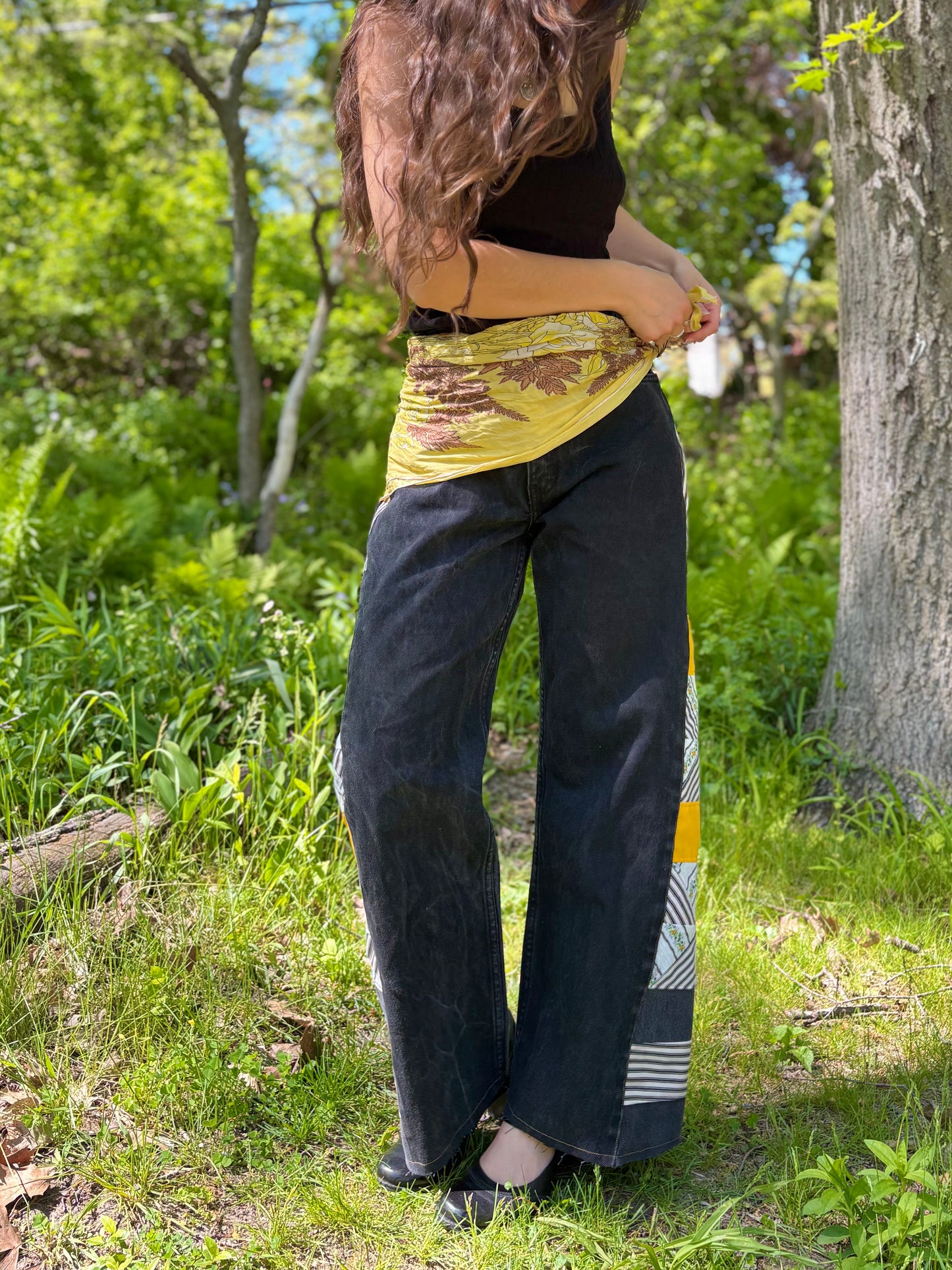 🐝  Black & Yellow Pinwheel Jeans