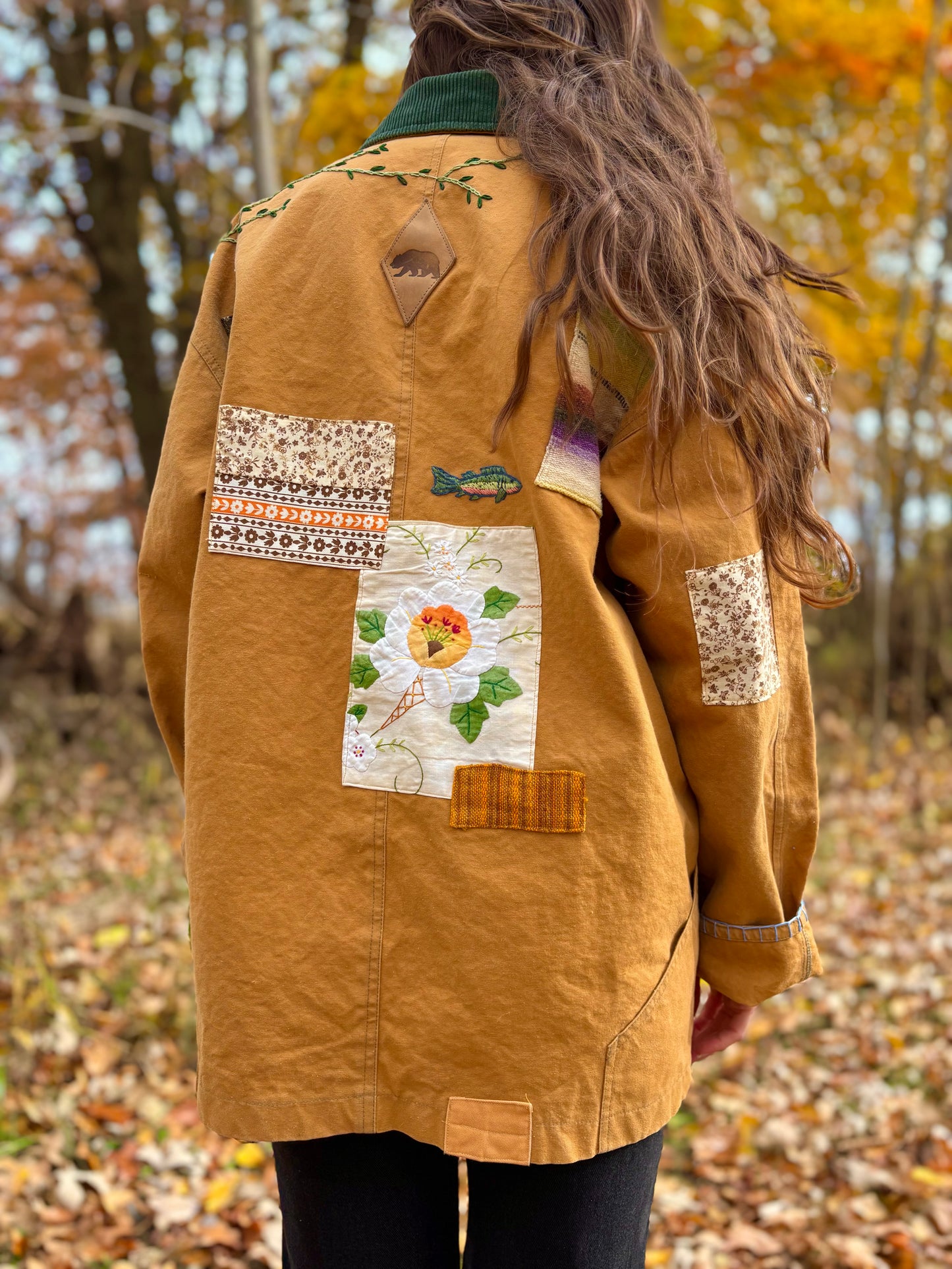 𓆟 Embroidered & Patched Canvas Barn Coat