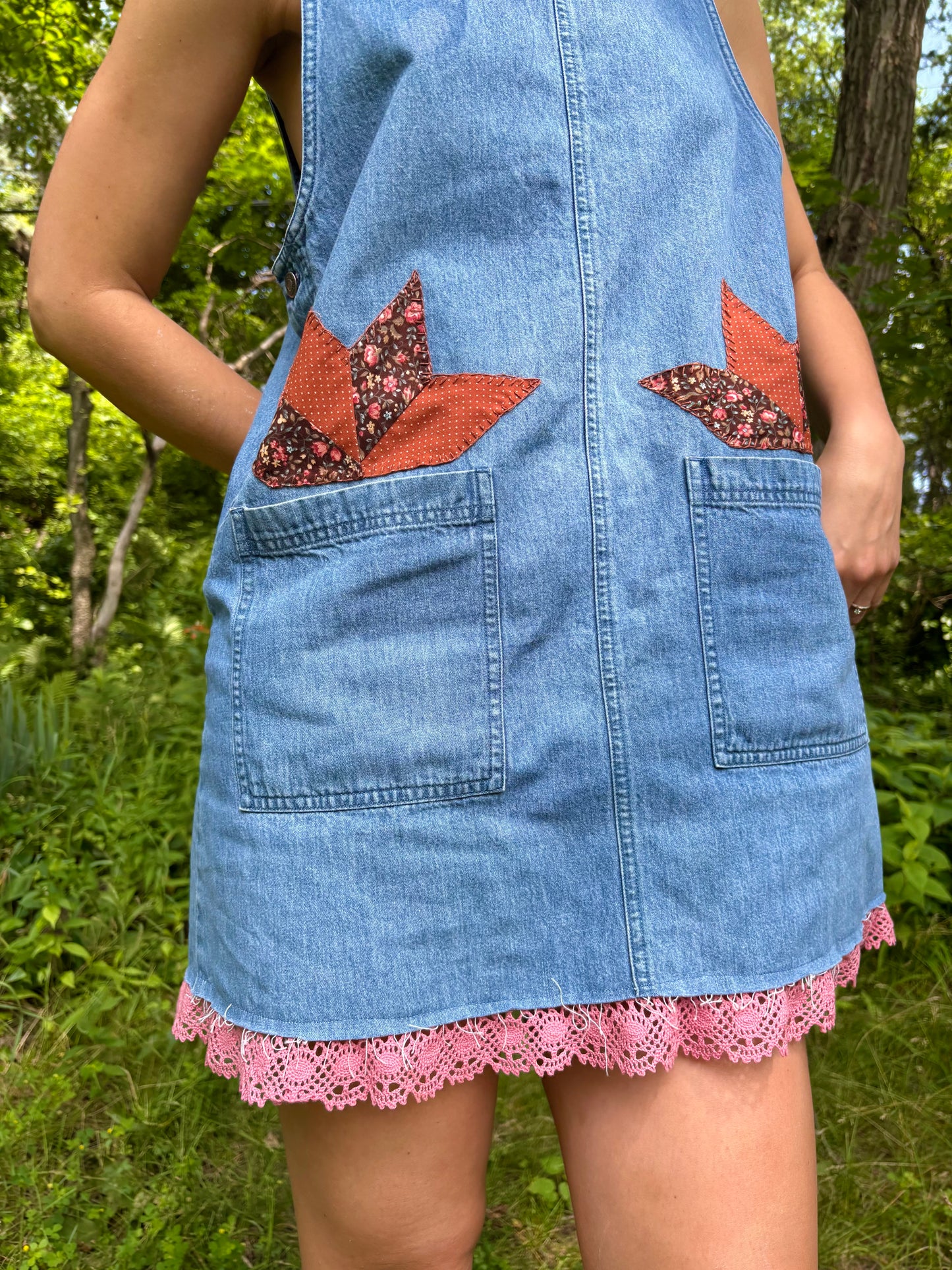Embellished Denim Mini Dress