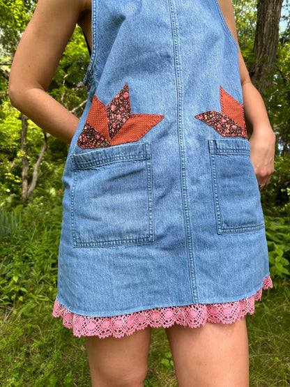 Embellished Denim Mini Dress