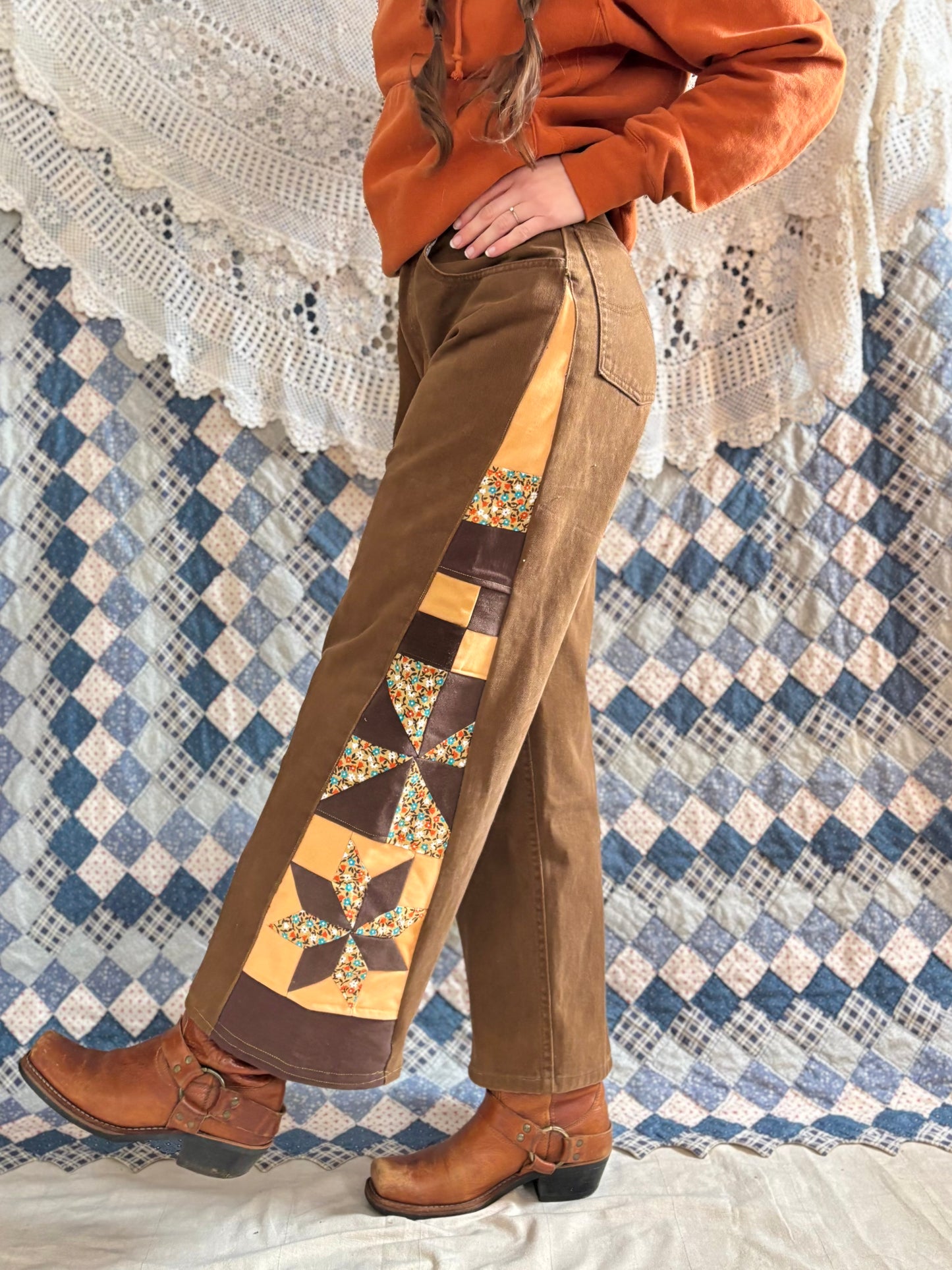 Star & Pinwheel Cocoa LA Gate Jeans