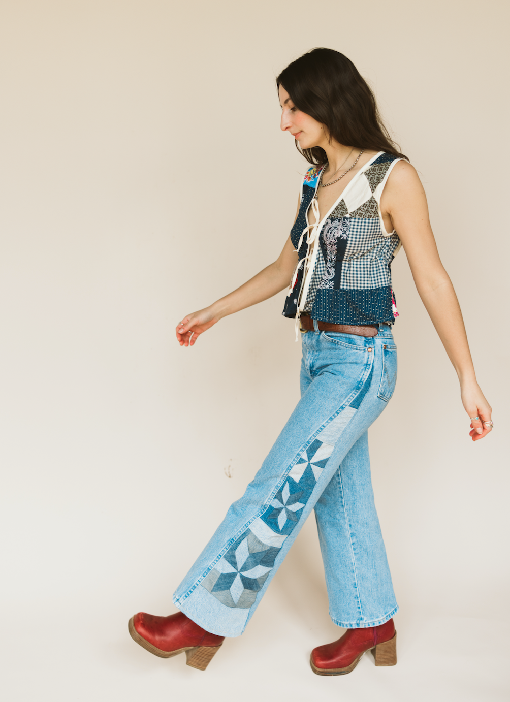 Quilted Star Wrangler Blue Jeans